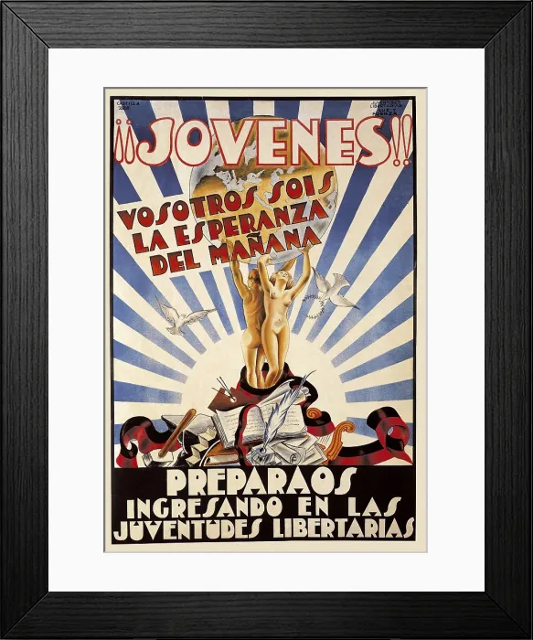 Framed Print : Spain. Second Republic (1931-1936). 'Jvenes!! Vosotros sois la esperanza del maana