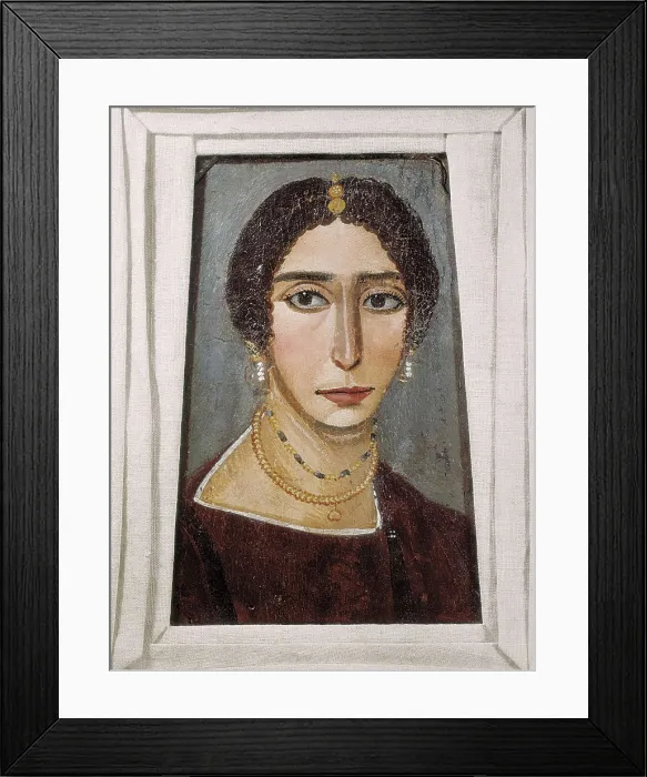 Framed Print : Portrait of woman. end 3rd c. Encaustic painting on wood. Egyptian art. Roman and Byzantine period. Painting. FRANCE. Paris. Louvre Museum. Proc: EGYPT. Al-Fayum Framed Print : Portrait of woman. end 3rd c. Encaustic painting on wood. Egyptian art. Roman and Byzantine period. Painting. FRANCE. Paris. Louvre Museum. Proc: EGYPT. Al-Fayum