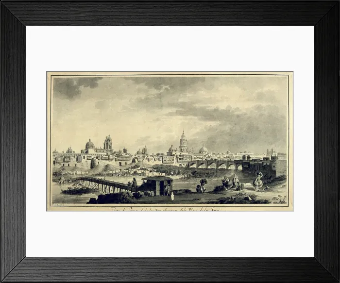 Framed Print : America. Malaspina's expedition (1789-1794). Peru. View of Lima from the surroundings of the bullfighting ring. Drawing by Fernando Brambila. Drawing. SPAIN. Madrid Framed Print : America. Malaspina's expedition (1789-1794). Peru. View of Lima from the surroundings of the bullfighting ring. Drawing by Fernando Brambila. Drawing. SPAIN. Madrid