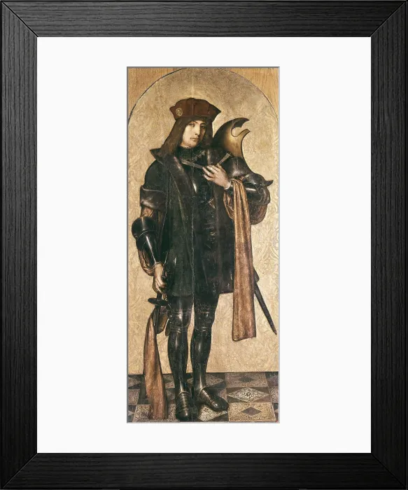 Framed Print : BRU, Ayne ( -1510). Warrior Saint. 1504 - 1507. Painting that belonged to the high altarpiece of the monastery. Renaissance art. Tempera on wood. SPAIN. Barcelona Framed Print : BRU, Ayne ( -1510). Warrior Saint. 1504 - 1507. Painting that belonged to the high altarpiece of the monastery. Renaissance art. Tempera on wood. SPAIN. Barcelona
