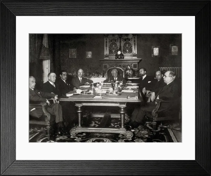 Framed Print : Spain. Second Republic (1931). First meeting of the provisional government of the Republic