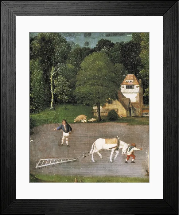 Framed Print : Patinir, Joachim (1480-1524). Rest on the Flight into Egypt. ca. 1522. Right upper detail depicting the sowing. Flemish art. Oil on canvas. SPAIN. Madrid. Prado Museum