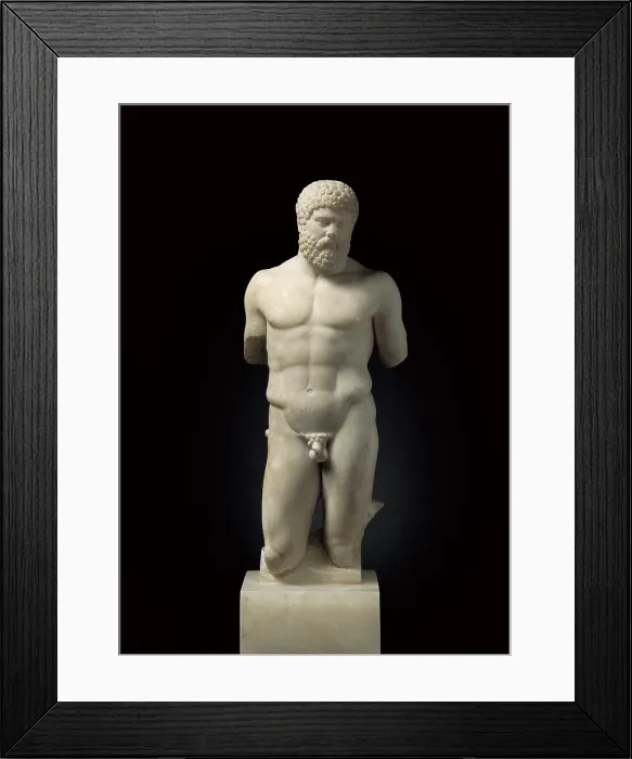 Framed Print : Hercules. 5th c. BC. Roman copy. Greek art. Sculpture on marble. SPAIN. Madrid. National Museum of Archaeology. Proc: SPAIN. Alcal la Real