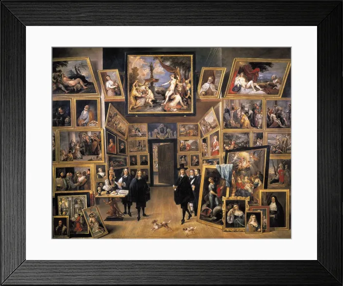 Framed Print : TENIERS II, David, 'the Younger' (1610-1690). Archduke Leopold Wilhelm in his Picture Gallery. 1647. He is accompanied by the Count of Fuensaldaa and Teniers Framed Print : TENIERS II, David, 'the Younger' (1610-1690). Archduke Leopold Wilhelm in his Picture Gallery. 1647. He is accompanied by the Count of Fuensaldaa and Teniers