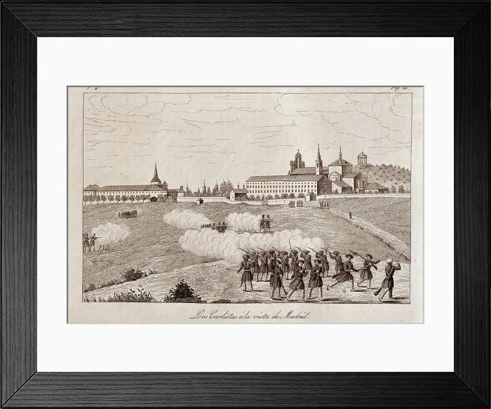 Framed Print : Spain. First Carlist War. Carlists in front of Madrid (1837). Engraving. SPAIN. Madrid. National Library. AISA / Everett Collection**US SALES ONLY**