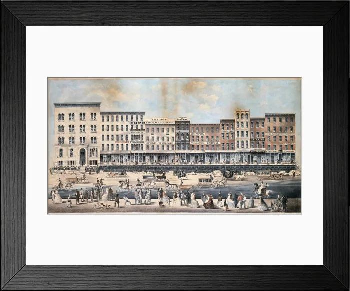 Framed Print : Raising of Lake Street, Chicago, 1855