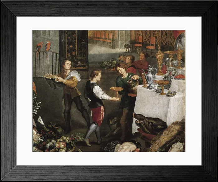Framed Print : Breugel, Jan, The Elder, called 'Velvet Bruegel' (1568-1625). Taste, Hearing and Touch. 1617 - 1618. One detail