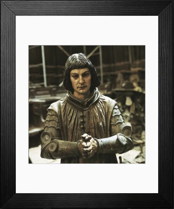 Framed Print : MONTAESJuan Martnez (1568-1649). Praying statue of Guzmn el Bueno. c. 1609. SPAIN. Santiponce. Monastery of San Isidoro del Campo. Baroque art. Sculpture on wood
