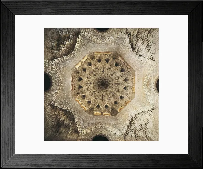 Framed Print : Alhambra. SPAIN. Granada. Alhambra. Sala de Dos Hermanas (Hall of the Two Sisters). Mocarabe cupola. Hispano-Moresque art. Nasrid dynasty. Architecture Framed Print : Alhambra. SPAIN. Granada. Alhambra. Sala de Dos Hermanas (Hall of the Two Sisters). Mocarabe cupola. Hispano-Moresque art. Nasrid dynasty. Architecture