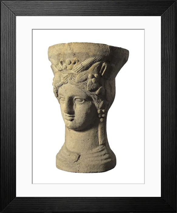 Framed Print : Woman-shaped perfume burner. ca. 2nd c. Hellenistic art. Decorative Arts. SPAIN. Barcelona. Archaeology Museum of Catalonia. Proc: SPAIN. L'Escala. Empries
