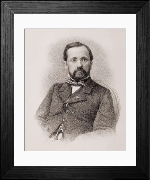 Framed Print : PASTEUR, Louis (1822-1895). Litography. SPAIN. Madrid. National Library. AISA / Everett Collection**US SALES ONLY**