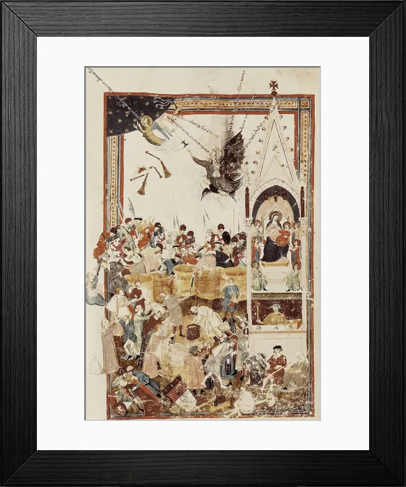 Framed Print : Codex Laurenziano. s.XV. Distribution of Grain in Orsanmichele. Renaissance art. Miniature Painting. ITALY. Florence. Biblioteca Medicea Laurenziana (Laurentian Library) Framed Print : Codex Laurenziano. s.XV. Distribution of Grain in Orsanmichele. Renaissance art. Miniature Painting. ITALY. Florence. Biblioteca Medicea Laurenziana (Laurentian Library)