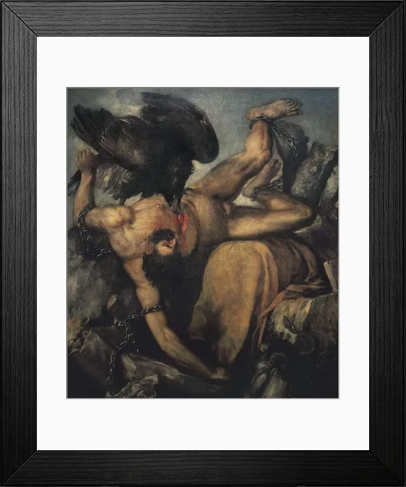 Framed Print : TTITIA, Tiziano Vecello, also called (1490-1576). Tityus. 1548 - 1549. Renaissance art. Cinquecento. Oil on canvas. SPAIN. Madrid. Prado Museum