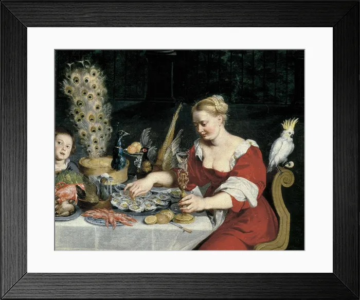Framed Print : Breugel, Jan, The Elder, called 'Velvet Bruegel' (1568-1625). Taste, Hearing and Touch. 1617 - 1618. One detail