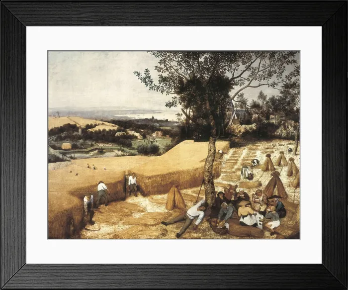 Framed Print : Breugel, Pieter, The Elder, called 'Peasant Bruegel' (1525-1569). The Harvesters. 1565. Flemish art. Oil on wood. UNITED STATES OF AMERICA. New York City