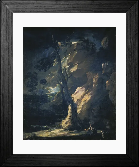 Framed Print : AGERO, Benito Manuel de (1626-1670). Lanscape with Dido and Aeneas. 1650s - 1660. Oil on canvas. SPAIN. Madrid. Prado Museum. AISA / Everett Collection**US SALES ONLY**