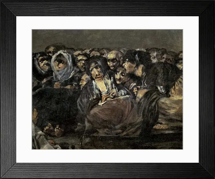 Framed Print : GOYA Y LUCIENTES, Francisco de (1746-1828). The Witches Sabbath (Sabbatical scene). 1797. Detail. Mural painting mounted on canvas