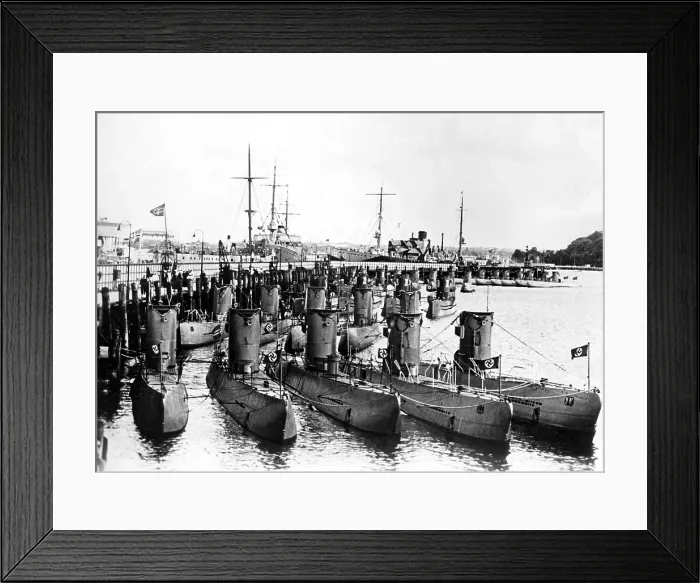 Framed Print : German U-boats on display for Admiral Horthy, regent of Hungary, guest of Hitler, Kiel, 8 / 29 / 38. Courtesy: CSU Archives  /  Everett Collection
