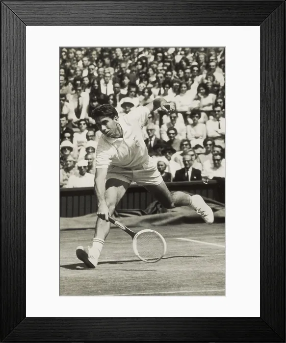 Framed Print : SANTANA, Manuel (1938). Spanish tennis player. Wimbledon Championship. UNITED KINGDOM. ENGLAND. GREATER LONDON. London. AISA / Everett Collection**US SALES ONLY**