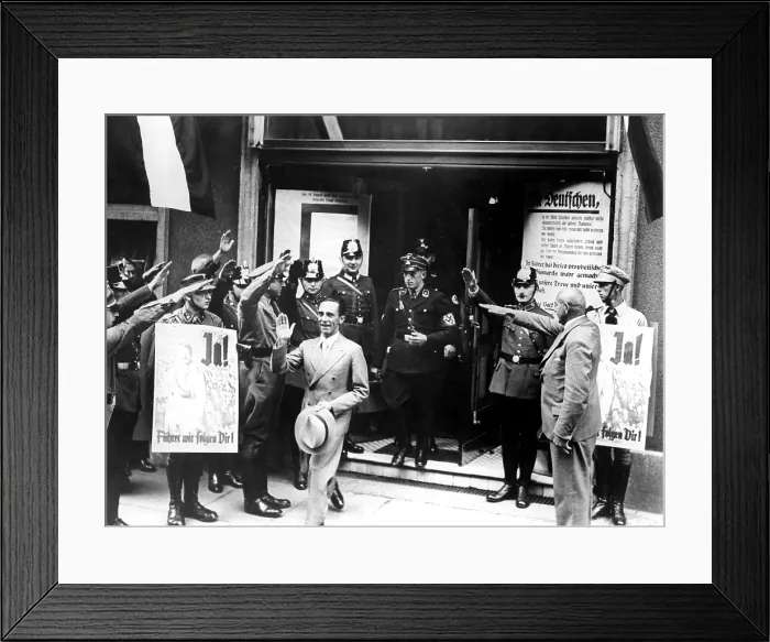 Framed Print : Dr. GOEBBELS emerging from a polling place in Berlin after casting his vote for Hitler. October 27, 1934.. Courtesy: CSU Archives  /  Everett Collection