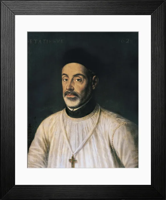 Framed Print : SANCHEZ COELLO, Alonso (1531-1588). Portrait of Diego de Covarrubias y Leiva. 1574. Renaissance art. Oil on canvas. SPAIN. Toledo. El Greco's House and Museum