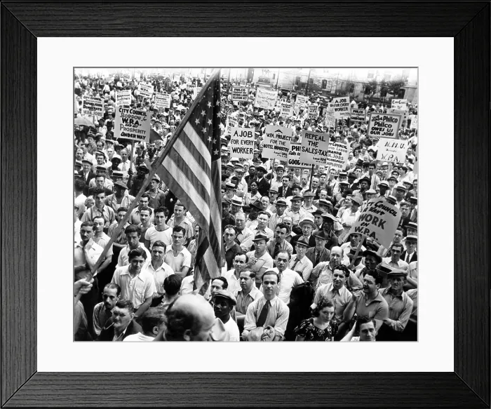 Framed Print : Great Depression, Rally to demand WPA Funds in Philadelphia (Rayburn Plaza), July 1938. Courtesy: CSU Archives  /  Everett Collection
