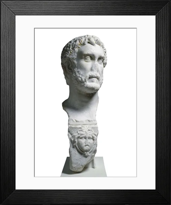 Framed Print : Bust of Antoninus Pius. 2nd c. Roman art. Early Empire. Sculpture on marble. SPAIN. Madrid. National Museum of Archaeology. AISA / Everett Collection**US SALES ONLY**