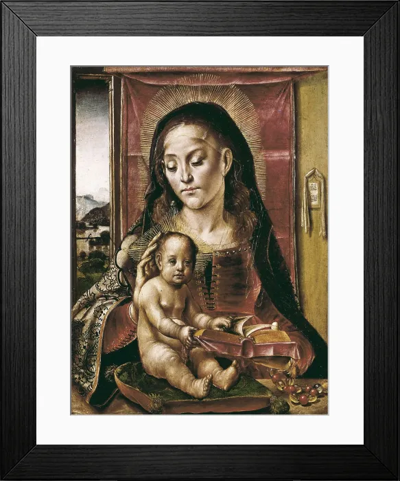 Framed Print : BERRUGUETE, Pedro (1450-1504). Virgin and Child. ca. 1490. Oil on wood. SPAIN. Madrid. Prado Museum. AISA / Everett Collection**US SALES ONLY**