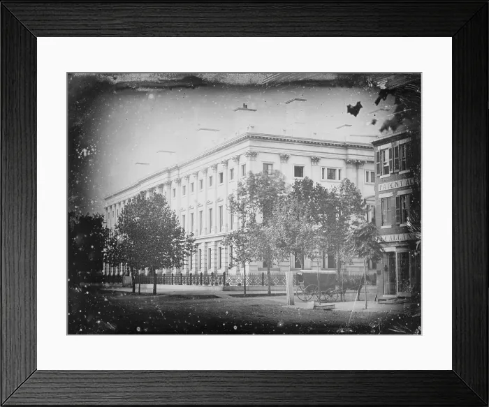 Framed Print : General Post Office from the corner of 7th Street and E Street, NW, Washington, D.C. 1847 Framed Print : General Post Office from the corner of 7th Street and E Street, NW, Washington, D.C. 1847