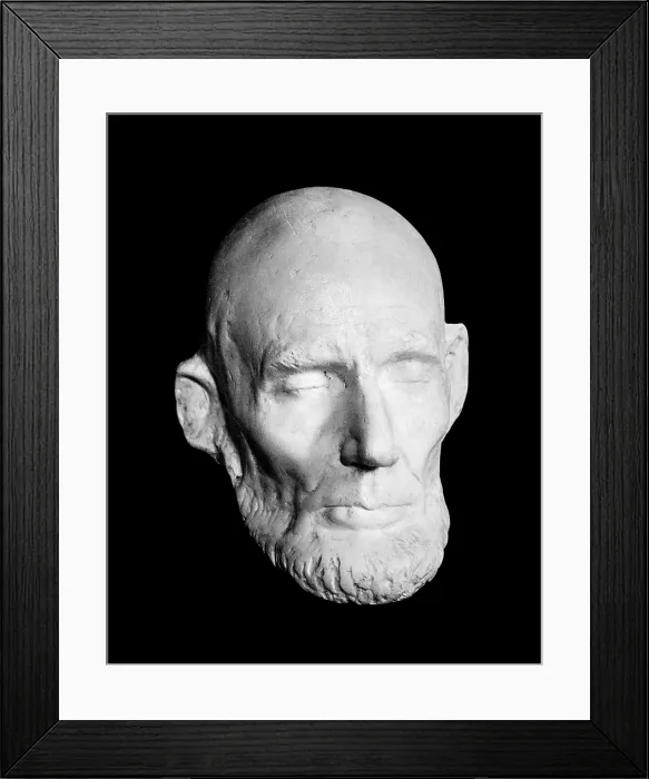 Framed Print : Death mask of Abraham Lincoln (1809-1865), U.S. President (1861-1865)