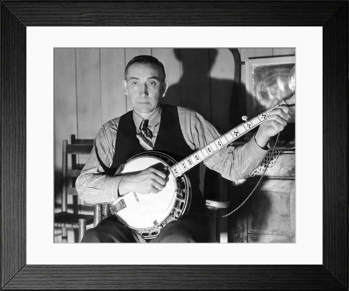 Framed Print : Wade Ward, of the Bog Trotters Band, with banjo, Galax, Virginia, 1937 Framed Print : Wade Ward, of the Bog Trotters Band, with banjo, Galax, Virginia, 1937