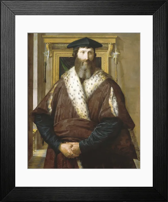 Framed Print : PARMIGIANINO, Francesco Mazzola, called Il (1503-1540). Portrait of Condottiere Malatesta Baglione. ca. 1537 - ca. 1540. Mannerism art. Oil on wood. AUSTRIA. Vienna