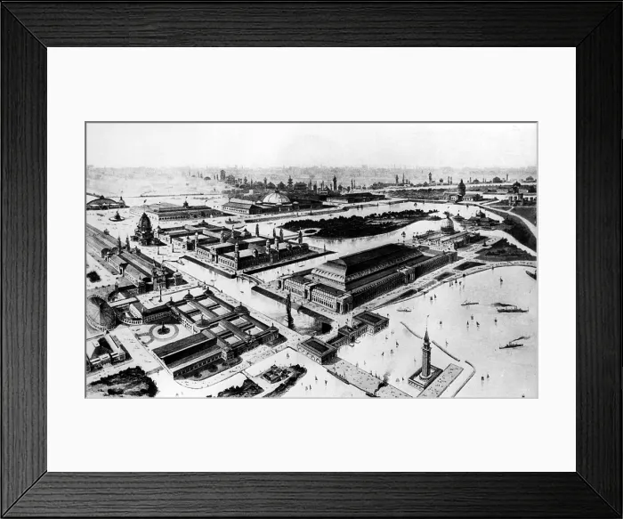 Framed Print : Artist's rendering of the 1893 Chicago World's Fair grounds (aka Chicago 1893 World's Columbian Exposition ).. Courtesy: CSU Archives / Everett Collection Framed Print : Artist's rendering of the 1893 Chicago World's Fair grounds (aka Chicago 1893 World's Columbian Exposition ).. Courtesy: CSU Archives / Everett Collection
