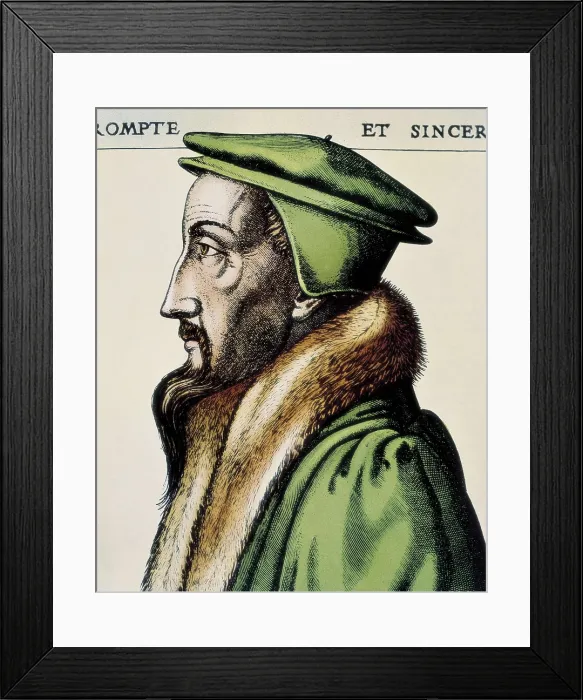 Framed Print : CALVIN, John (1509-1564). Etching. ITALY. Milan. Civica Raccolta delle Stampe 'Achille Bertarelli' (Achille Bertarelli collection of prints) Framed Print : CALVIN, John (1509-1564). Etching. ITALY. Milan. Civica Raccolta delle Stampe 'Achille Bertarelli' (Achille Bertarelli collection of prints)
