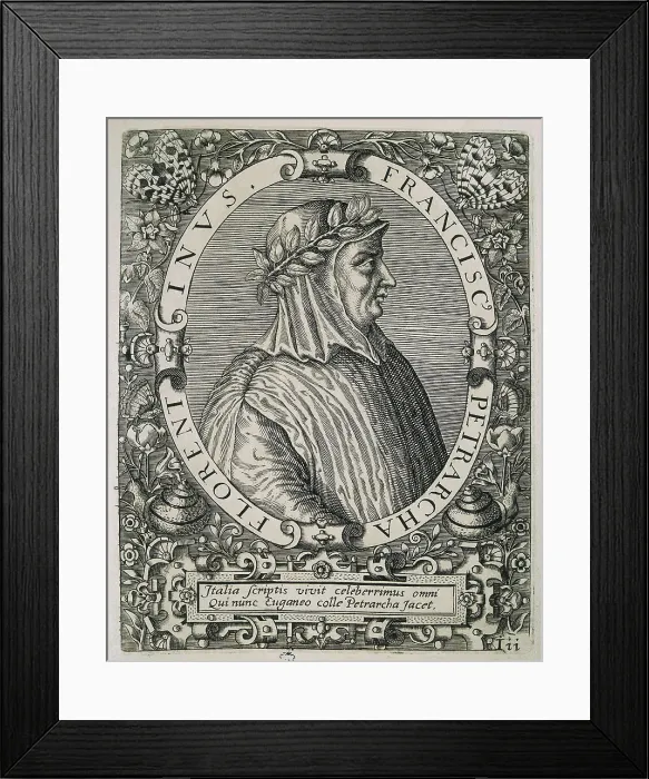 Framed Print : PETRARCH (1304-1374). Etching. SPAIN. Madrid. National Library. AISA / Everett Collection**US SALES ONLY**