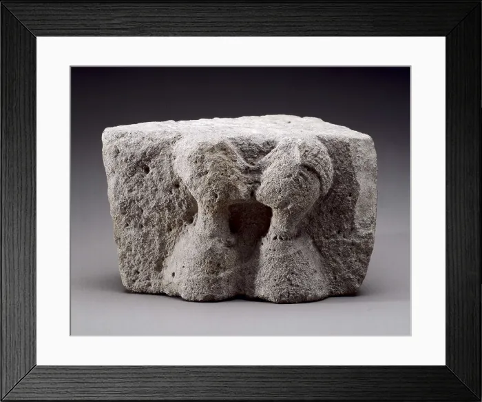 Framed Print : Kiss of Osuna. 3rd c. BC. Limestone. Iberian art. Relief on rock. SPAIN. Madrid. National Museum of Archaeology. Proc: SPAIN. Osuna. AISA / Everett Collection**US SALES ONLY**