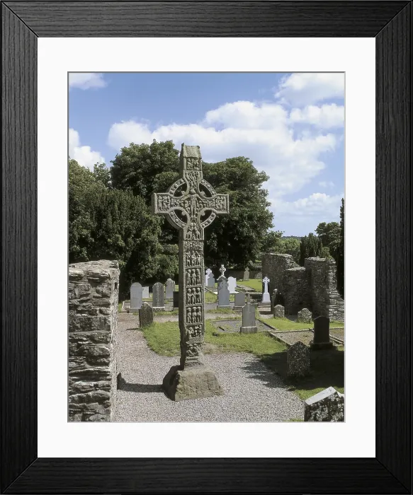 Framed Print : IRELAND. LEINSTER. LOUTH. Monasterboice. Western or higher cross. Celtic art. AISA / Everett Collection**US SALES ONLY**