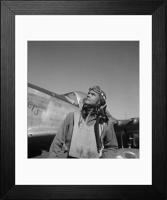 Framed Print : Colonel Benjamin O. Davis, air base, by Toni Frissell, Rametti, Italy, March 1945