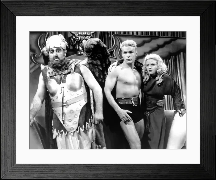 Framed Print : FLASH GORDON, from left: Jack Lipson, Buster Crabbe, Jean Rogers, 1936