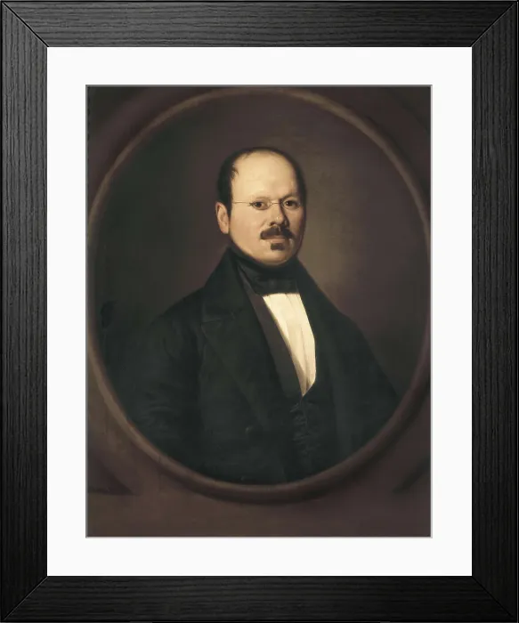 Framed Print : ESQUIVEL Y SUAREZ DE URBINA, Antonio Mara (1806-1857). Portrait of Antonio Benavides. Romanticism. Oil on canvas. SPAIN. Madrid. Royal Academy of History