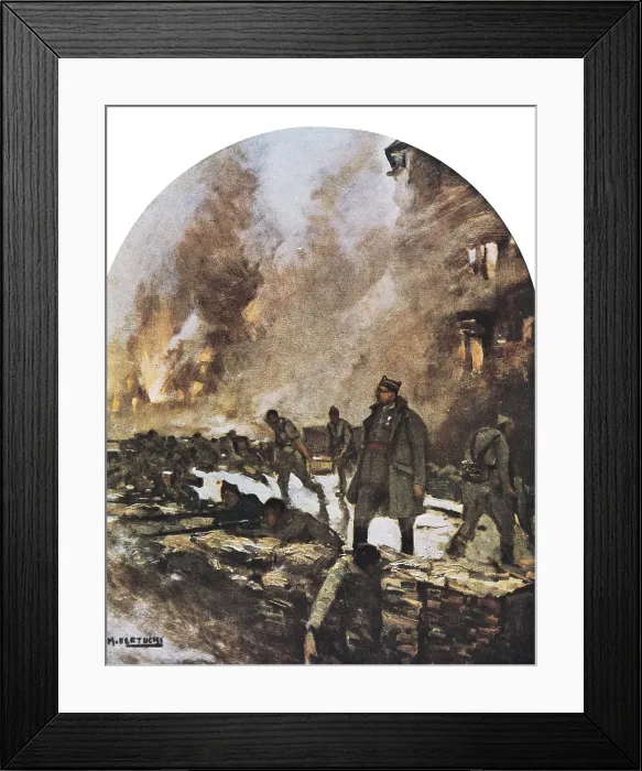 Framed Print : Spanish Civil War (1936-1939). Siege of Oviedo (September 1936). Drawing by M. Bertuchi. AISA / Everett Collection (44858)**US SALES ONLY** Framed Print : Spanish Civil War (1936-1939). Siege of Oviedo (September 1936). Drawing by M. Bertuchi. AISA / Everett Collection (44858)**US SALES ONLY**
