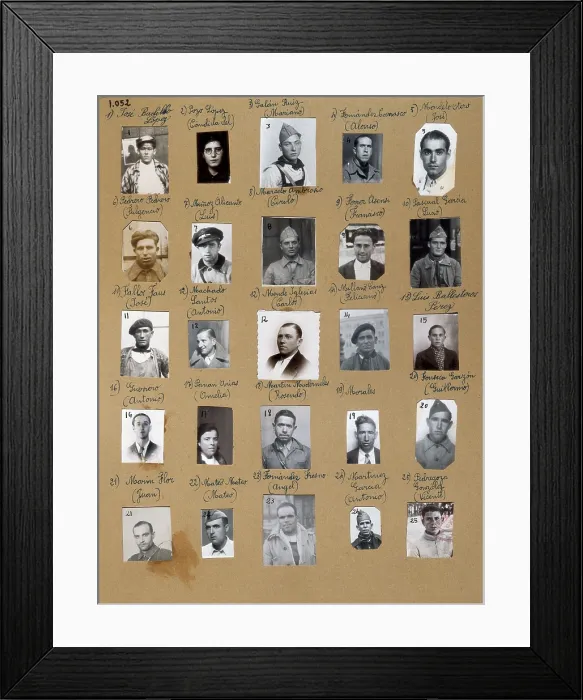 Framed Print : Spanish Civil War (1936-1939). Franquist policial record with republican people. SPAIN. Salamanca. Archivo Histrico Nacional. AISA / Everett Collection (44877)**US SALES ONLY**
