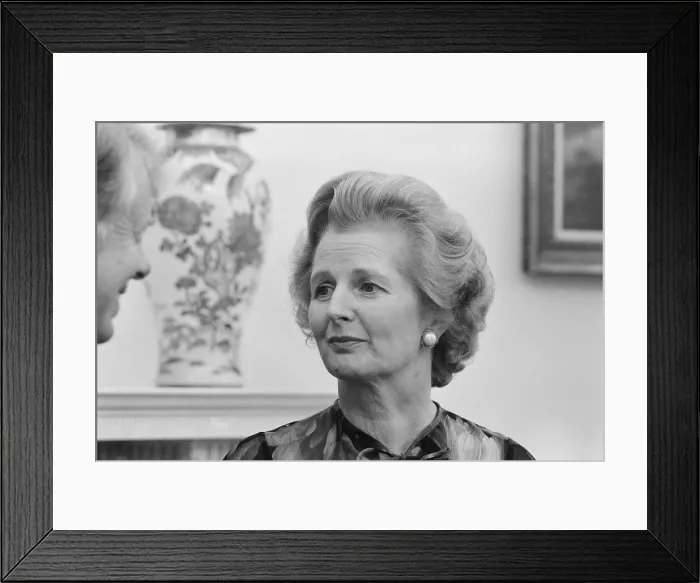 Framed Print : President Jimmy Carter, and British Prime Minister Margaret Thatcher, at the White House, Washington DC, photograph by Marion S. Trikosko, September 13, 1977
