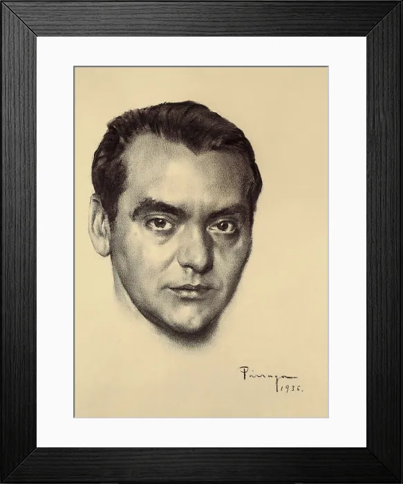 Framed Print : PARRAGA, Ciriaco (1902-1972). Portrait of Federico Garca Lorca. 1936. Drawing. AISA / Everett Collection - Image has fine art copyright
