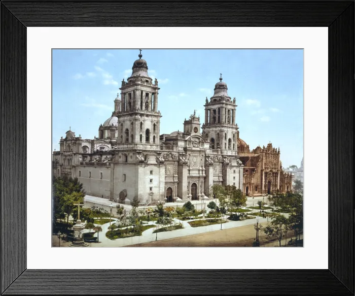 Framed Print : Mexico, the Cathedral, Mexico City, photochrom by William Henry Jackson, circa 1899 Framed Print : Mexico, the Cathedral, Mexico City, photochrom by William Henry Jackson, circa 1899