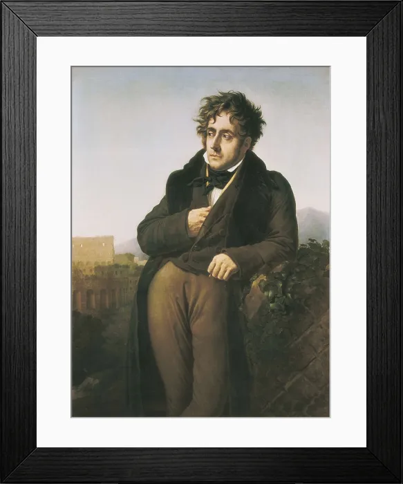 Framed Print : GIRODET-TRIOSON, Anne Louis Girodet de Roucy, called (1767-1824). Portrait of Chateaubriand. 1811. Oil on canvas. FRANCE. Versailles. National Museum of Versailles