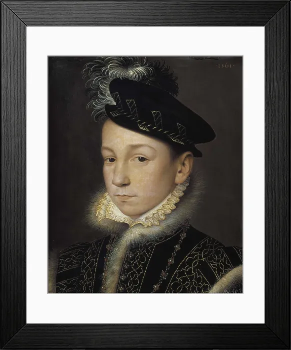 Framed Print : CLOUET, Franois, pupil of (16th century). Portrait of King Charles IX of France. 1540s Framed Print : CLOUET, Franois, pupil of (16th century). Portrait of King Charles IX of France. 1540s
