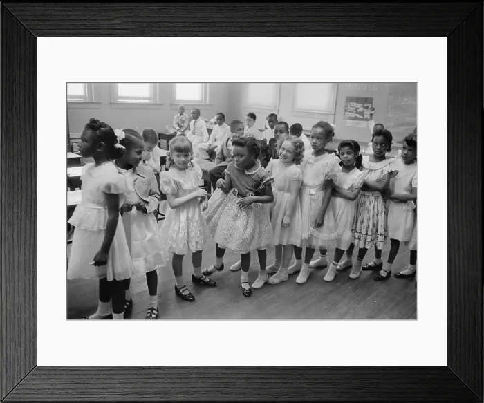 Framed Print : School integration, Washington DC, photograph by Thomas J. O'Halloran, May 27, 1955 Framed Print : School integration, Washington DC, photograph by Thomas J. O'Halloran, May 27, 1955