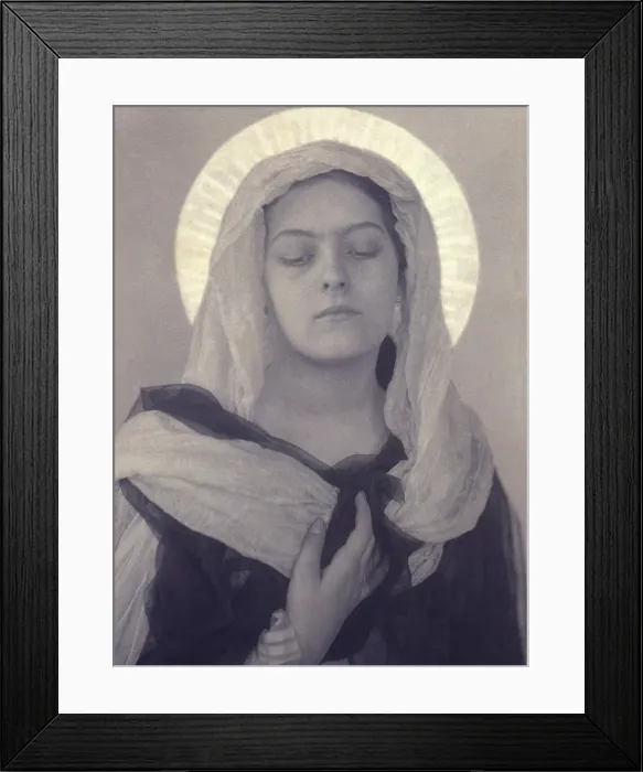 Framed Print : Mary, Woman posed as Virgin Mary, by Charles I. Berg, early 1900s