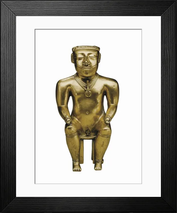 Framed Print : Figure of Cacique. 6th-10th c. Gold. Quimbaya art. Sculpture. SPAIN. Madrid. America's Museum. Proc: COLOMBIA. QUINDO. AISA / Everett Collection**US SALES ONLY**